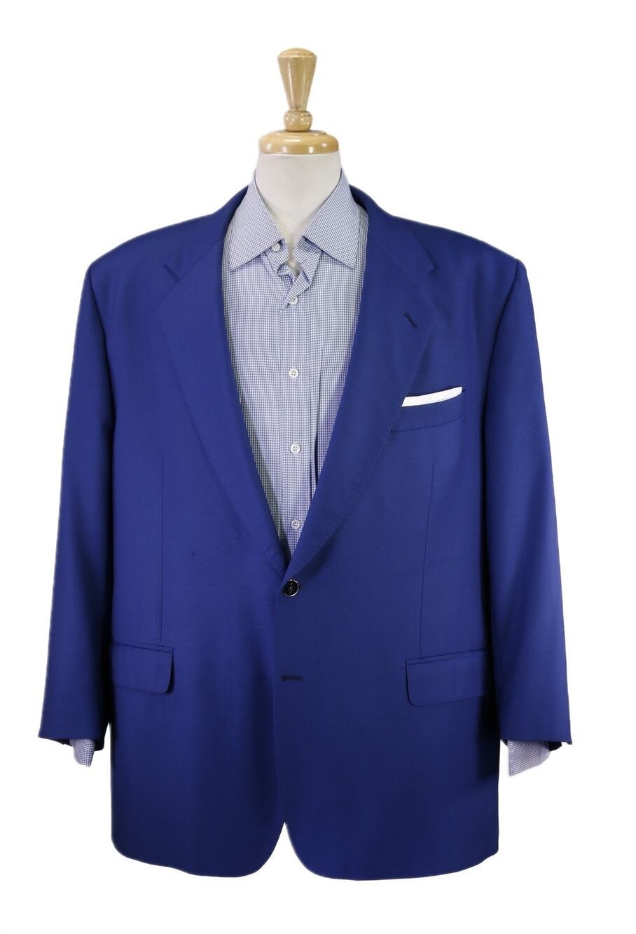 d. Fine Brioni Royal Blue Woven Super 110's Wool Sportcoat Blazer 50R